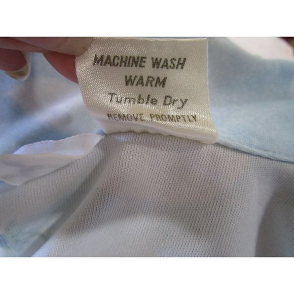 Powder Blue Paisley Print Polyester Lancer California Disco Shirt Mens Lg  EUC - Picture 15 of 16